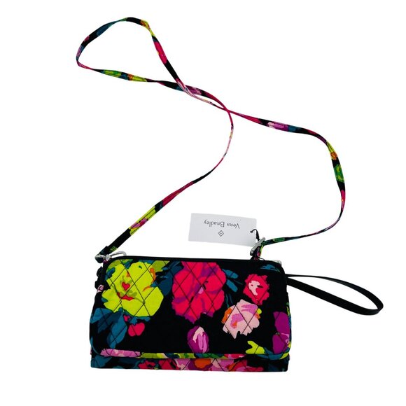 Vera Bradley RFID Wallet Crossbody Hilo Meadow Floral - Picture 1 of 5